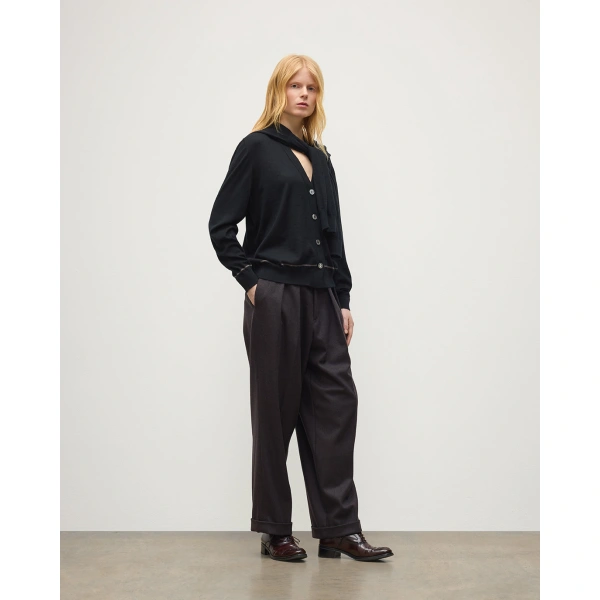 Johnstons of Elgin Effie Black Superfine Cashmere Cardigan