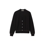 Johnstons of Elgin Effie Black Superfine Cashmere Cardigan | Cardigan | Coveti