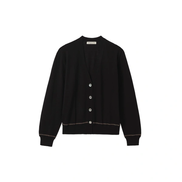 Effie Black Superfine Cashmere Cardigan