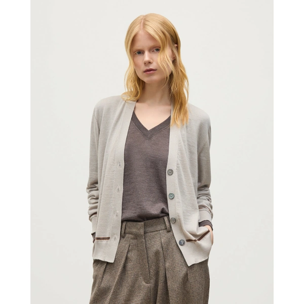 Johnstons of Elgin Effie Cream Superfine Cashmere Cardigan