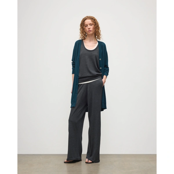 Johnstons of Elgin Elise Bottle Green Long Superfine Cashmere Cardigan