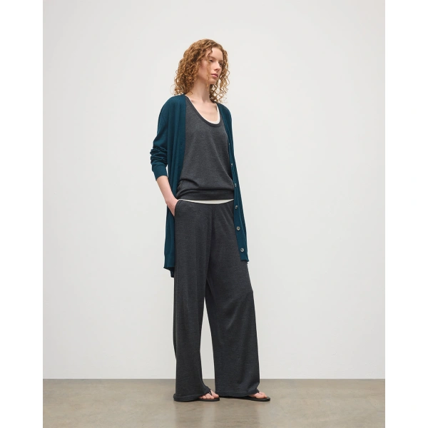 Johnstons of Elgin Elise Bottle Green Long Superfine Cashmere Cardigan