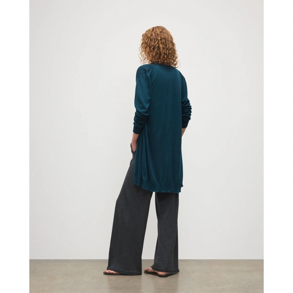 Johnstons of Elgin Elise Bottle Green Long Superfine Cashmere Cardigan