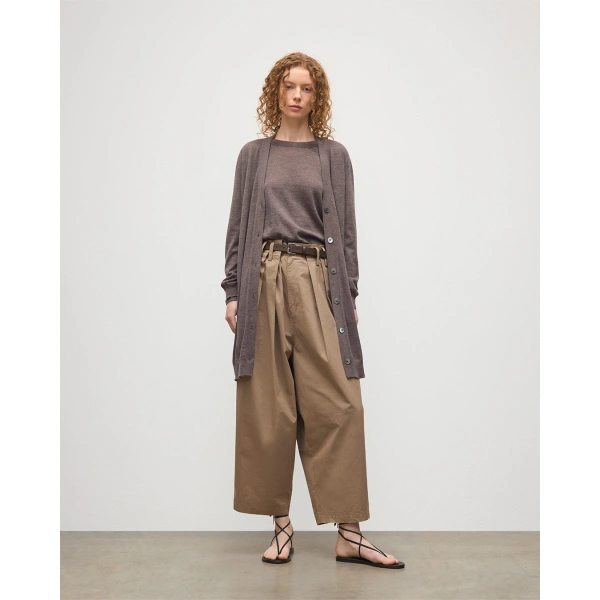 Johnstons of Elgin Elise Brown Long Superfine Cashmere Cardigan