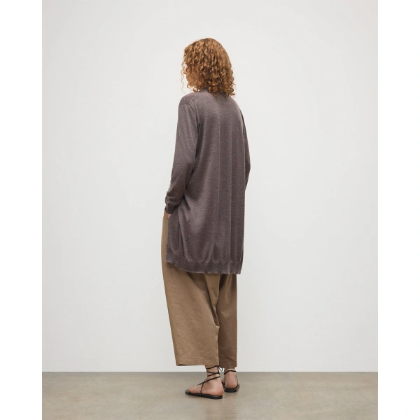 Johnstons of Elgin Elise Brown Long Superfine Cashmere Cardigan