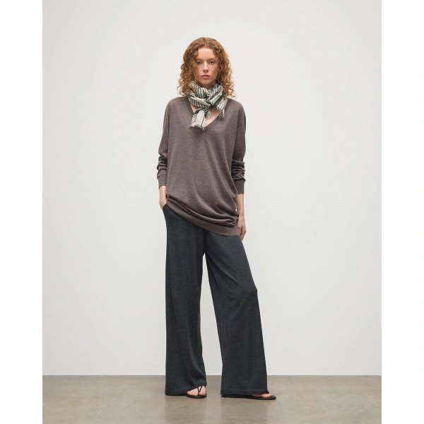 Johnstons of Elgin Elise Brown Long Superfine Cashmere Jumper