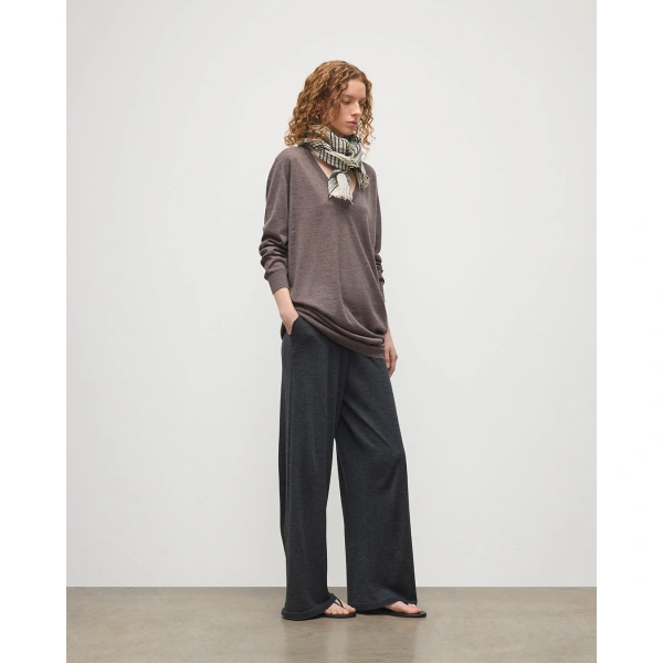 Johnstons of Elgin Elise Brown Long Superfine Cashmere Jumper