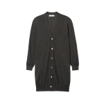 Johnstons of Elgin Elise Dark Grey Long Superfine Cashmere Cardigan | Cardigan | Coveti