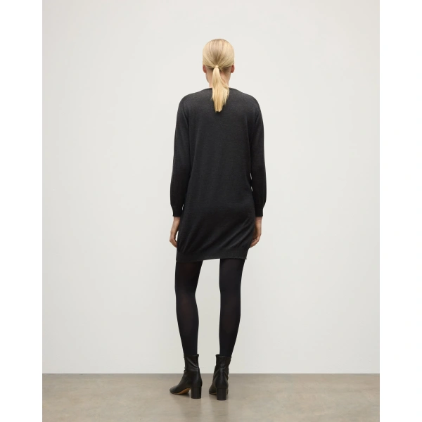 Johnstons of Elgin Elise Dark Grey Long Superfine Cashmere Jumper