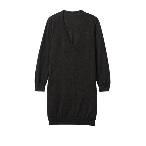 Johnstons of Elgin Elise Dark Grey Long Superfine Cashmere Jumper | Sweaters | Coveti