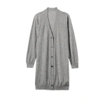 Johnstons of Elgin Elise Grey Long Superfine Cashmere Cardigan | Cardigan | Coveti