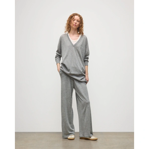 Johnstons of Elgin Elise Grey Long Superfine Cashmere Jumper