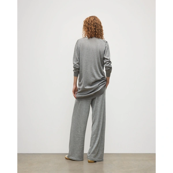 Johnstons of Elgin Elise Grey Long Superfine Cashmere Jumper