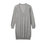 Johnstons of Elgin Elise Grey Long Superfine Cashmere Jumper | Sweaters | Coveti