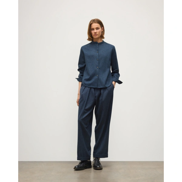 Johnstons of Elgin Etain Dark Blue Shirt