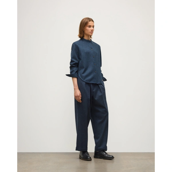 Johnstons of Elgin Etain Dark Blue Shirt