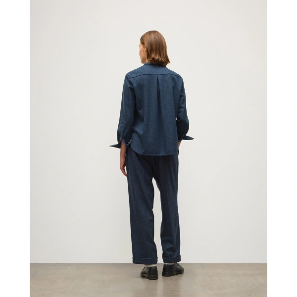 Johnstons of Elgin Etain Dark Blue Shirt