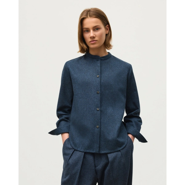 Johnstons of Elgin Etain Dark Blue Shirt