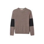 Johnstons of Elgin Euna Brown & Black Superfine Cashmere T-Shirt | T-shirts | Coveti