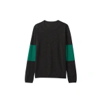 Johnstons of Elgin Euna Grey & Green Superfine Cashmere T-Shirt | T-shirts | Coveti
