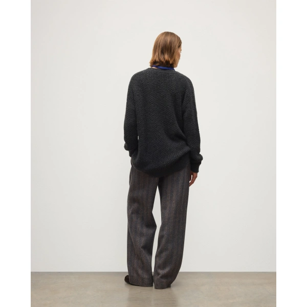 Johnstons of Elgin Eva Grey Brushed Cashmere-Silk-Wool Jumper