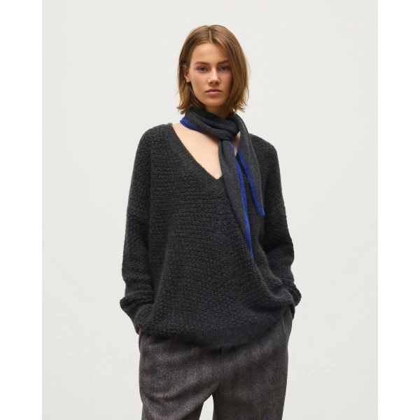 Johnstons of Elgin Eva Grey Brushed Cashmere-Silk-Wool Jumper