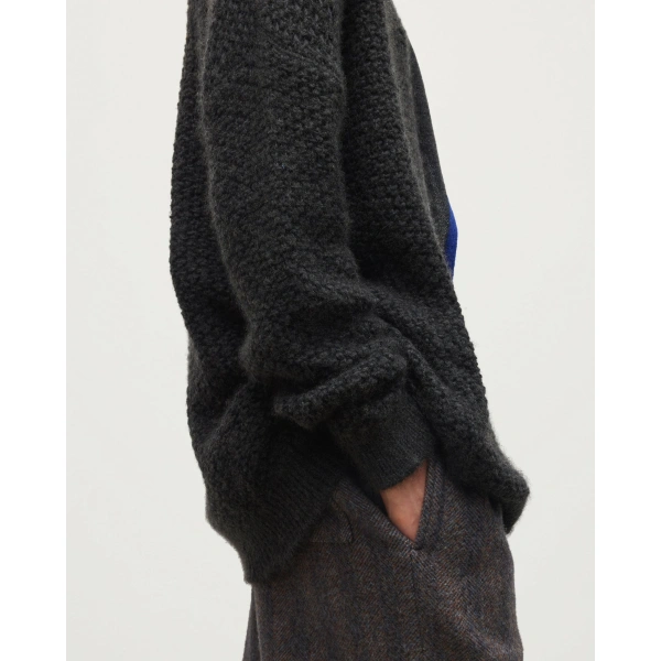 Johnstons of Elgin Eva Grey Brushed Cashmere-Silk-Wool Jumper