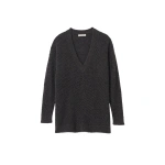 Johnstons of Elgin Eva Grey Brushed Cashmere-Silk-Wool Jumper | Sweaters | Coveti