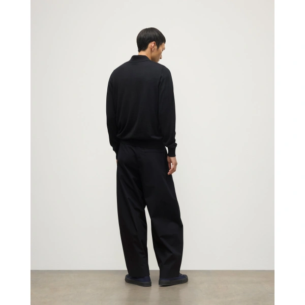 Johnstons of Elgin Fin Black Superfine Cashmere Polo Shirt