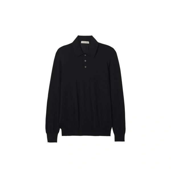 Fin Black Superfine Cashmere Polo Shirt