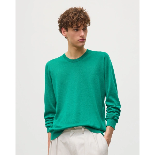 Johnstons of Elgin Fin Bright Green Superfine Cashmere Jumper