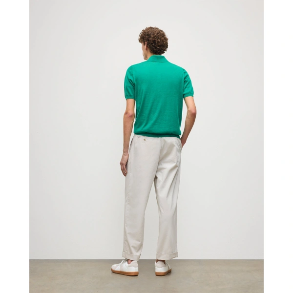 Johnstons of Elgin Fin Bright Green Superfine Cashmere Polo Shirt