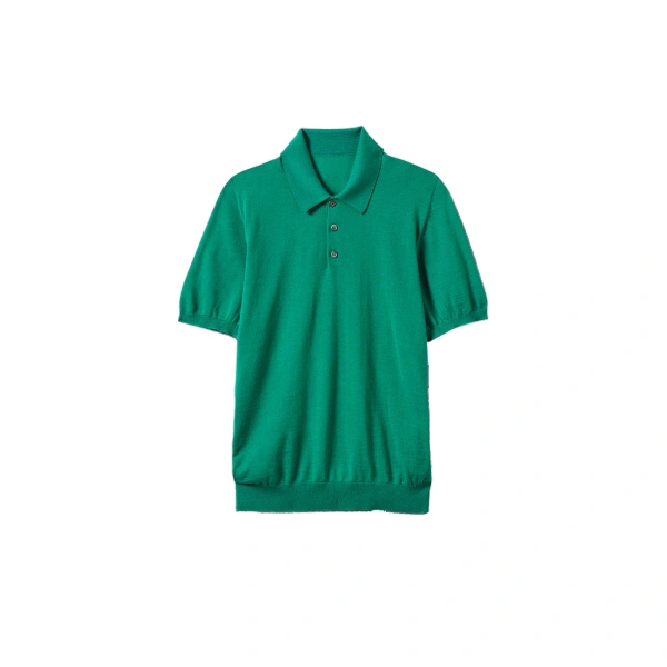 Fin Bright Green Superfine Cashmere Polo Shirt