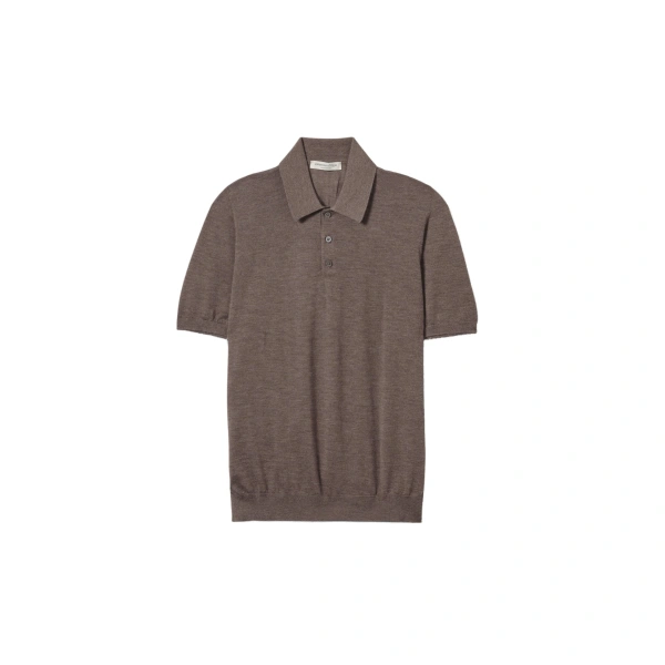 Fin Brown Superfine Cashmere Polo Shirt