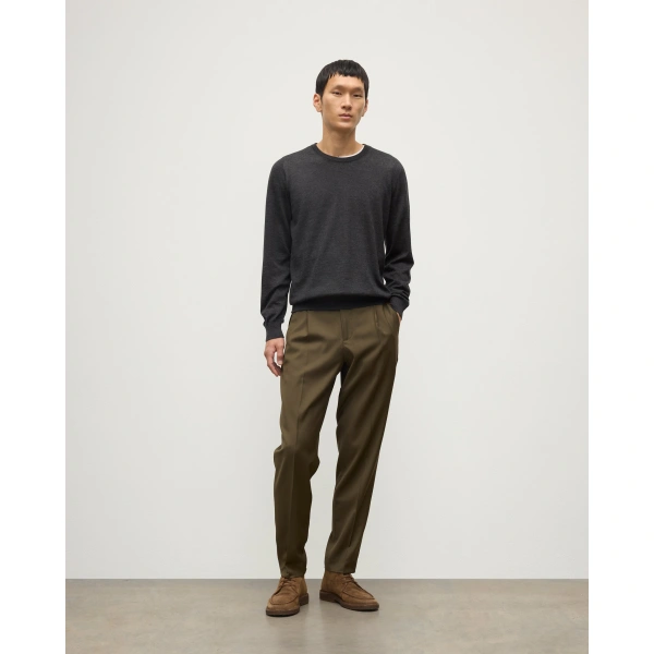 Johnstons of Elgin Fin Dark Grey Superfine Cashmere Jumper