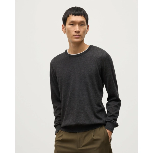 Johnstons of Elgin Fin Dark Grey Superfine Cashmere Jumper