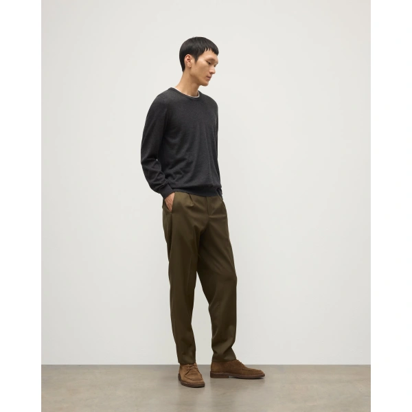 Johnstons of Elgin Fin Dark Grey Superfine Cashmere Jumper