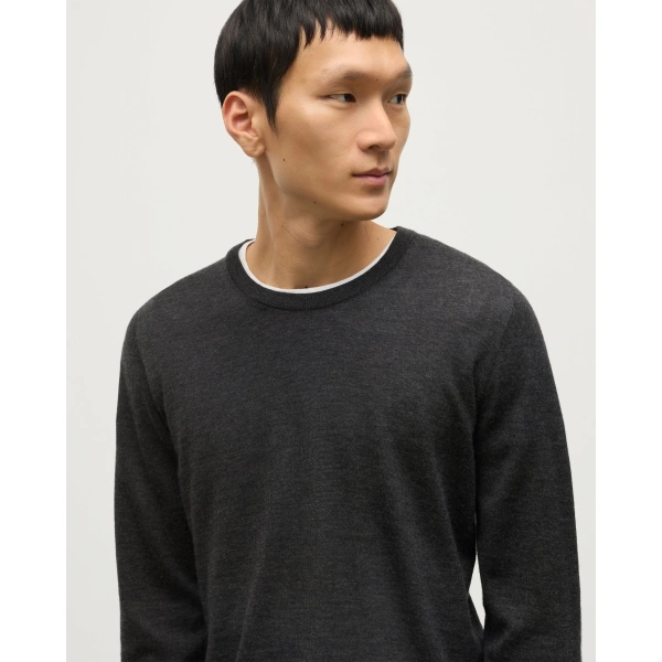 Johnstons of Elgin Fin Dark Grey Superfine Cashmere Jumper