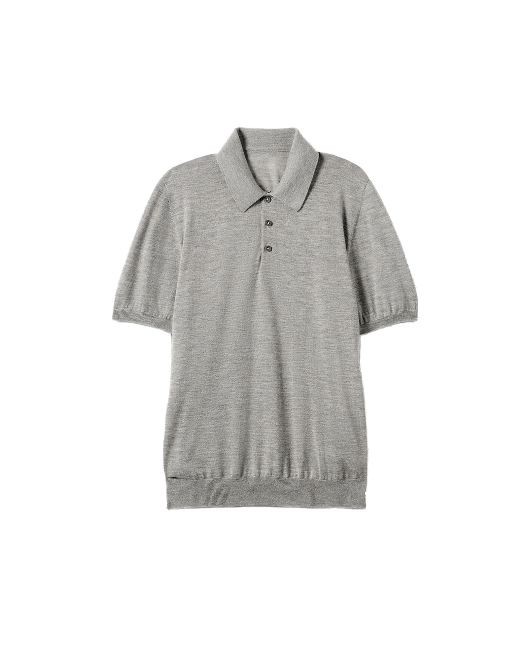 Johnstons of Elgin Fin Grey Superfine Cashmere Short Sleeve Polo Shirt Johnstons of Elgin Fin Grey Superfine Cashmere Short Sleeve Polo Shirt | Men Knitwear | Coveti