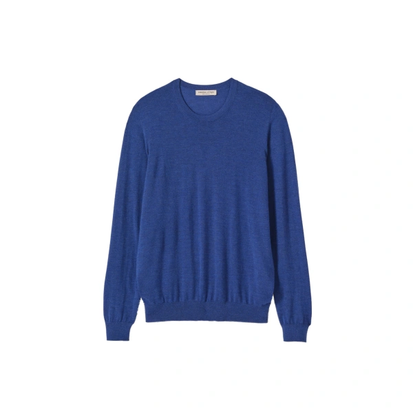 Fin Superfine Cashmere Jumper in Clyde Blue