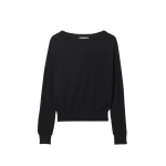 Johnstons of Elgin Finola Black Superfine Cashmere Jumper | Sweaters | Coveti