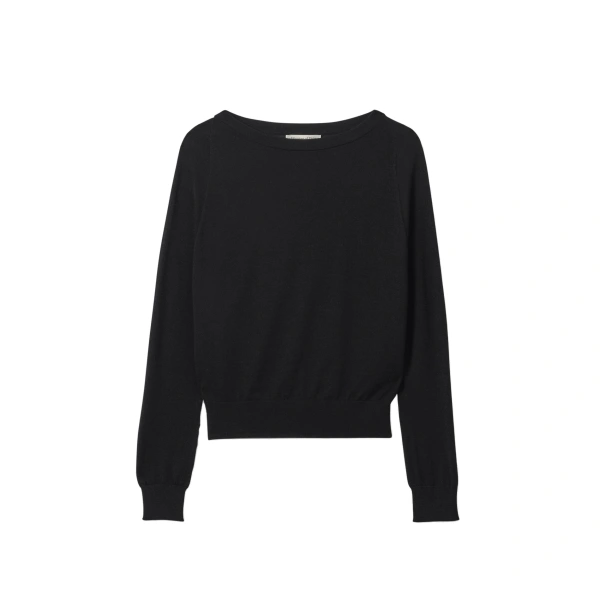 Johnstons of Elgin Finola Black Superfine Cashmere Jumper | Sweaters | Coveti