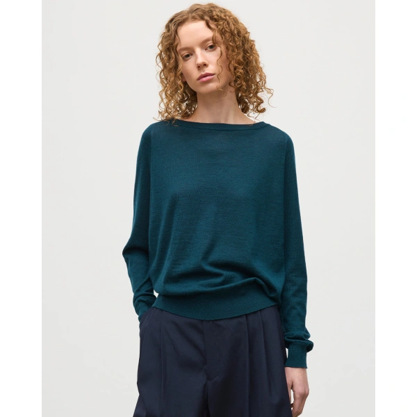 Johnstons of Elgin Finola Bottle Green Superfine Cashmere Jumper