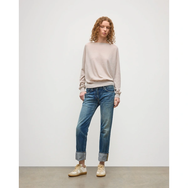 Johnstons of Elgin Finola Cream Superfine Cashmere Jumper