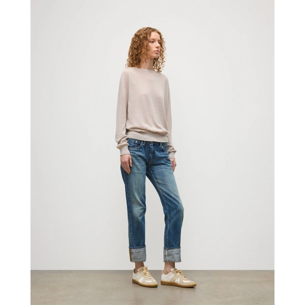 Johnstons of Elgin Finola Cream Superfine Cashmere Jumper