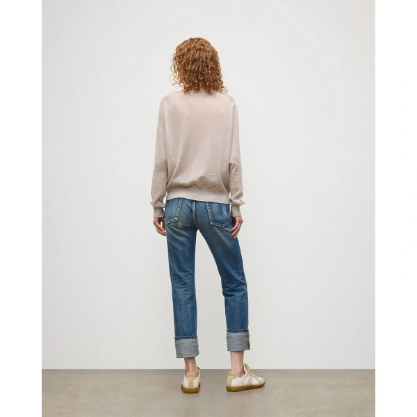 Johnstons of Elgin Finola Cream Superfine Cashmere Jumper