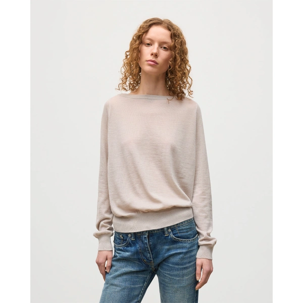 Johnstons of Elgin Finola Cream Superfine Cashmere Jumper