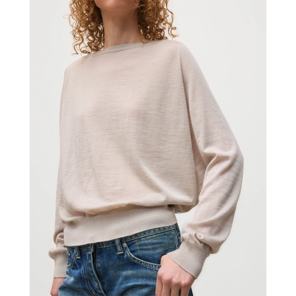 Johnstons of Elgin Finola Cream Superfine Cashmere Jumper