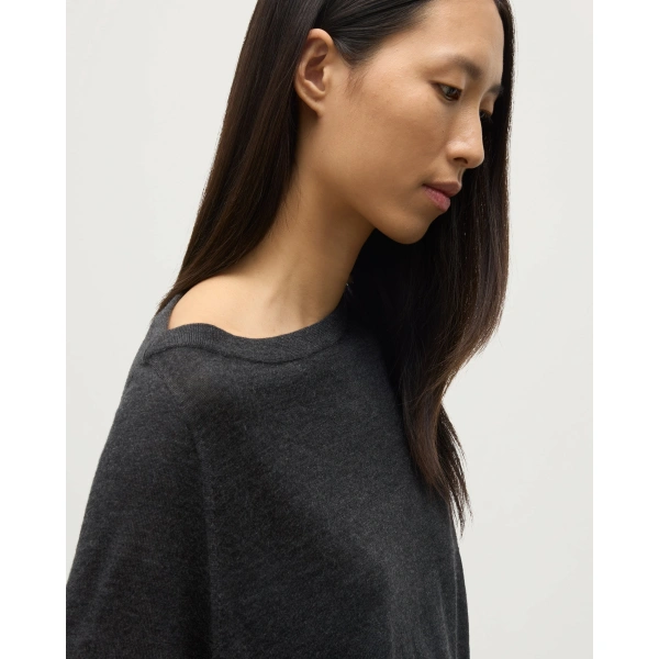 Johnstons of Elgin Finola Dark Grey Superfine Cashmere Jumper
