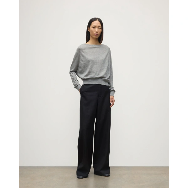 Johnstons of Elgin Finola Grey Superfine Cashmere Jumper